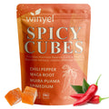 Spicy Cubes Hot Peach Gummies - Sweet & Spicy Chili Sugar Coating - Maca Root & Muira Puama for Energy, Mood & Vitality