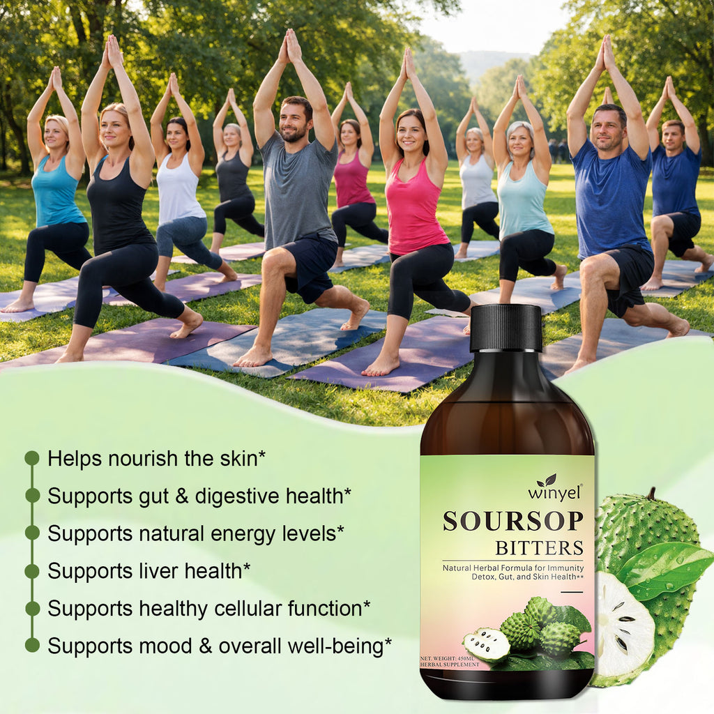 Soursop Bitters Liquid - Organic Herbal Guanabana Detox with Black Seed, Moringa & Ginger - Supports Digestive Wellness & Immune Function