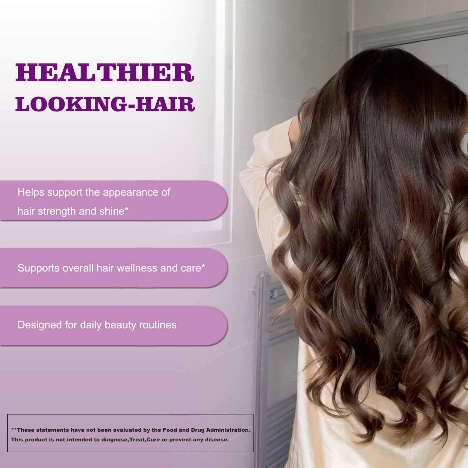 Hair Soft Chews, Hair Vitamins for Women and Men with Biotin, Advanced Formula for Hair, Mixed Berry, 60 Soft Chews